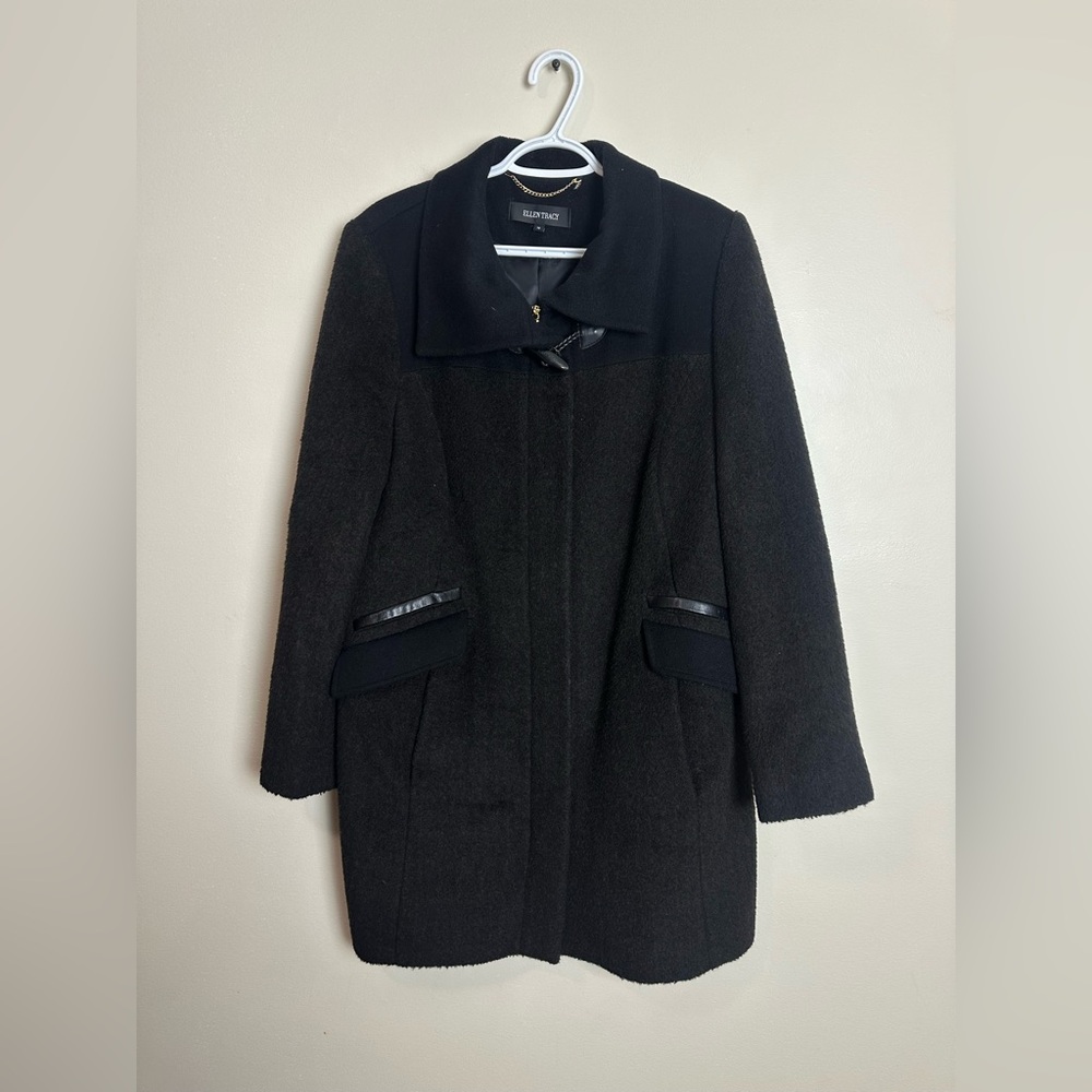 Ellen Tracy Size 14 Black Pea Coat